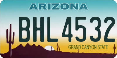 AZ license plate BHL4532