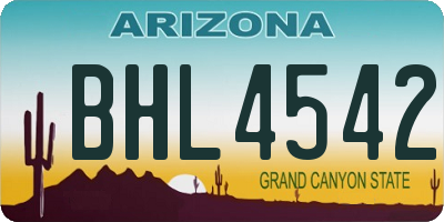 AZ license plate BHL4542