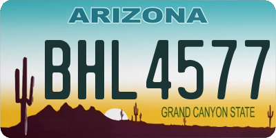 AZ license plate BHL4577