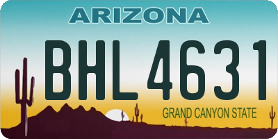 AZ license plate BHL4631