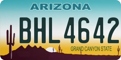 AZ license plate BHL4642
