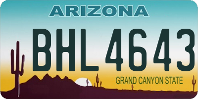 AZ license plate BHL4643