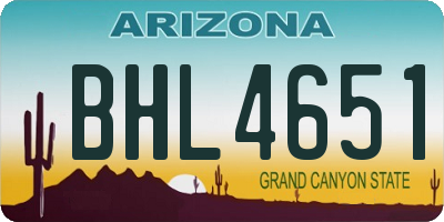 AZ license plate BHL4651
