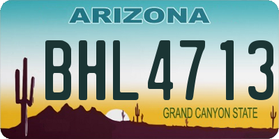 AZ license plate BHL4713