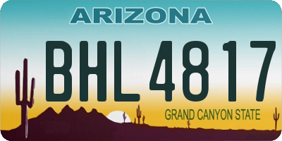 AZ license plate BHL4817