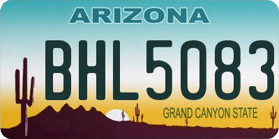 AZ license plate BHL5083