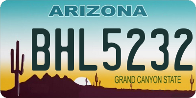 AZ license plate BHL5232