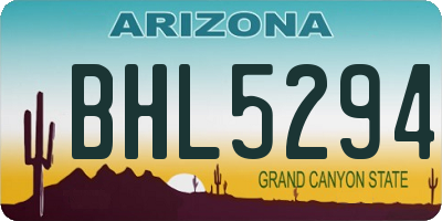 AZ license plate BHL5294