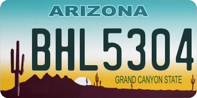 AZ license plate BHL5304