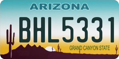 AZ license plate BHL5331