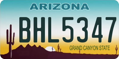AZ license plate BHL5347