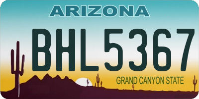 AZ license plate BHL5367