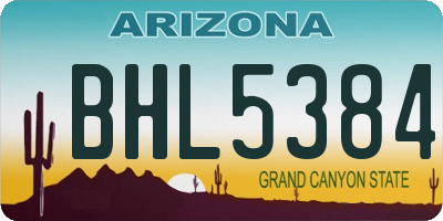 AZ license plate BHL5384