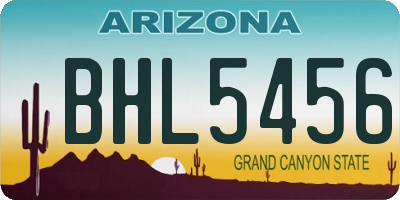 AZ license plate BHL5456