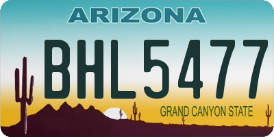 AZ license plate BHL5477