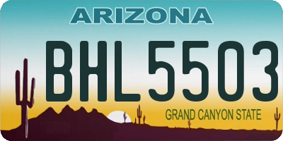 AZ license plate BHL5503