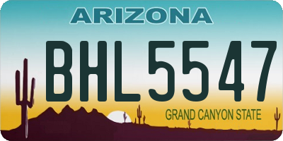 AZ license plate BHL5547