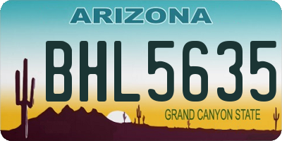 AZ license plate BHL5635