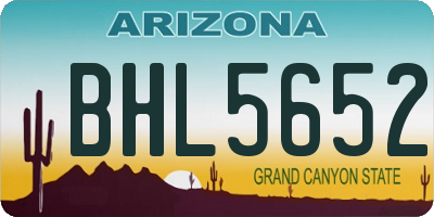AZ license plate BHL5652