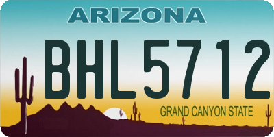 AZ license plate BHL5712