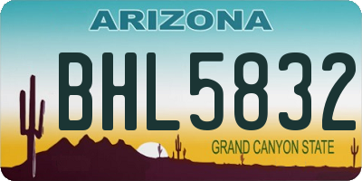 AZ license plate BHL5832