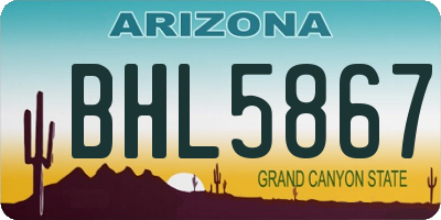 AZ license plate BHL5867