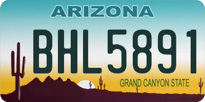 AZ license plate BHL5891