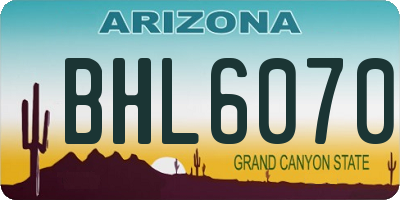 AZ license plate BHL6070