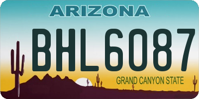 AZ license plate BHL6087