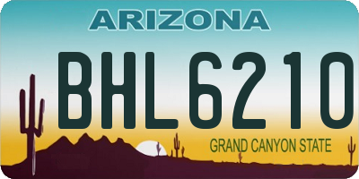 AZ license plate BHL6210