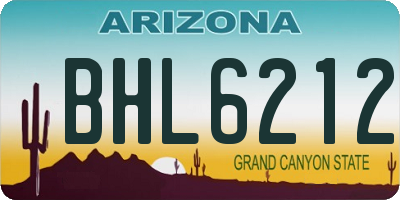 AZ license plate BHL6212