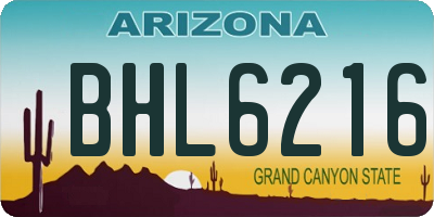 AZ license plate BHL6216