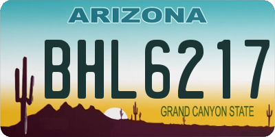 AZ license plate BHL6217