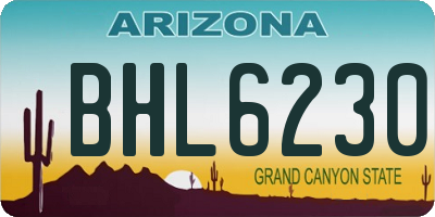 AZ license plate BHL6230