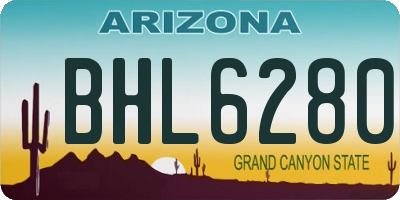AZ license plate BHL6280