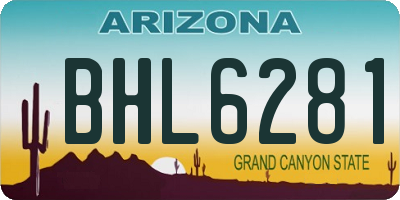 AZ license plate BHL6281
