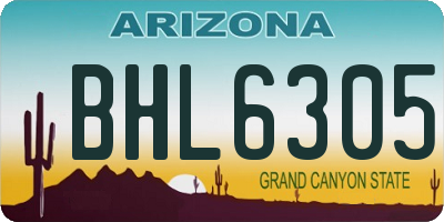 AZ license plate BHL6305