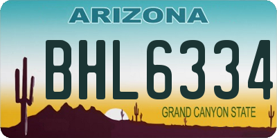 AZ license plate BHL6334