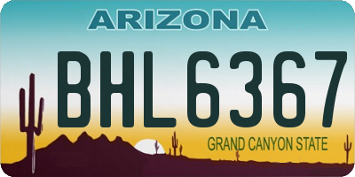 AZ license plate BHL6367