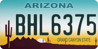 AZ license plate BHL6375