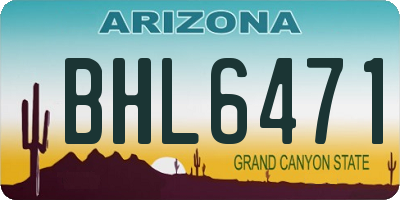 AZ license plate BHL6471