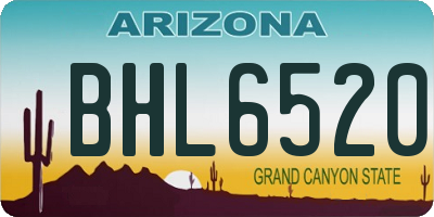 AZ license plate BHL6520