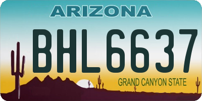 AZ license plate BHL6637