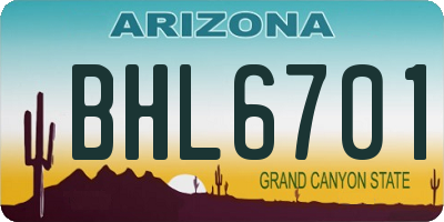 AZ license plate BHL6701