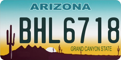 AZ license plate BHL6718