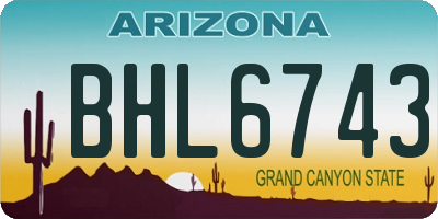 AZ license plate BHL6743