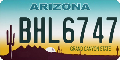 AZ license plate BHL6747