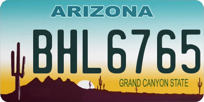 AZ license plate BHL6765