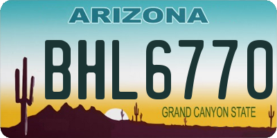 AZ license plate BHL6770