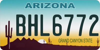 AZ license plate BHL6772